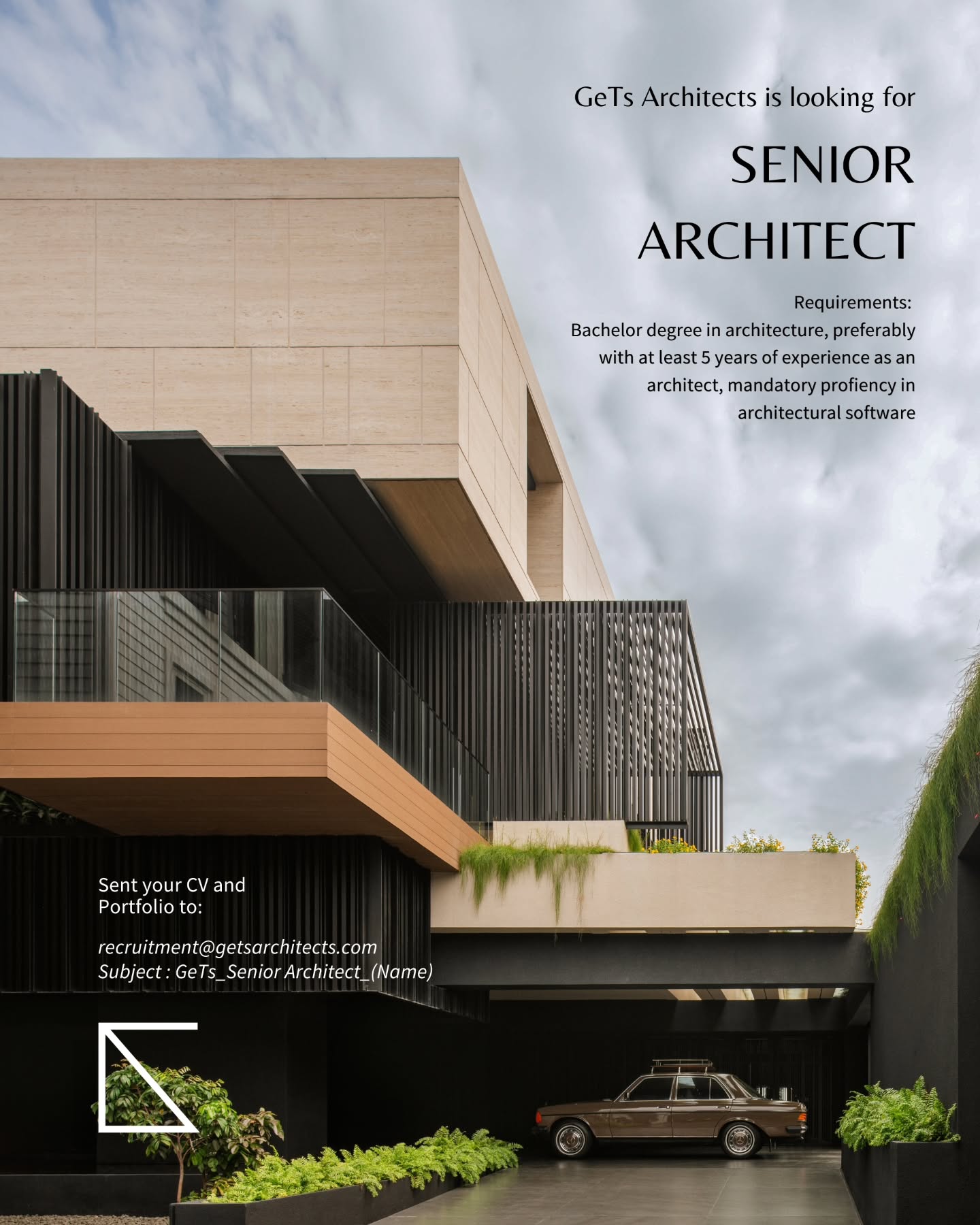 Poster Lowongan Senior Architect di GeTs Architects 1