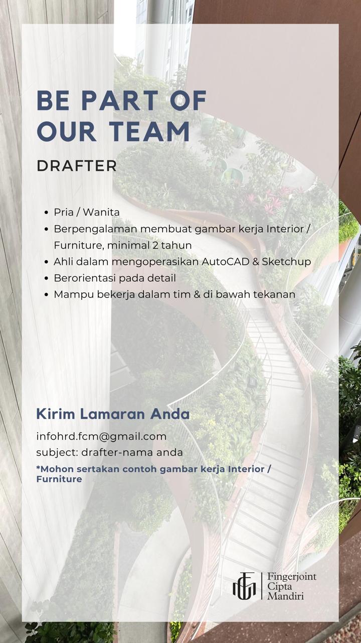 Poster Lowongan Drafter di FCM Furniture Semarang 1
